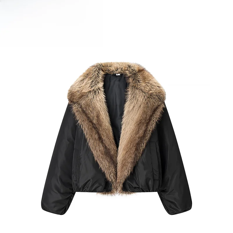 

Модная женская куртка-пальто из искусственного меха с воротником, хлопковая одежда, новая осенняя коллекция ZR, стильная и легкая верхняя одежда