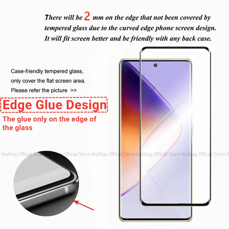 2/4PCS 3D Curved Edge Glass For Infinix Note 40 Pro 4G Film For Infinix Note 40 Pro 4G Phone Screen Protector Tempered Glass