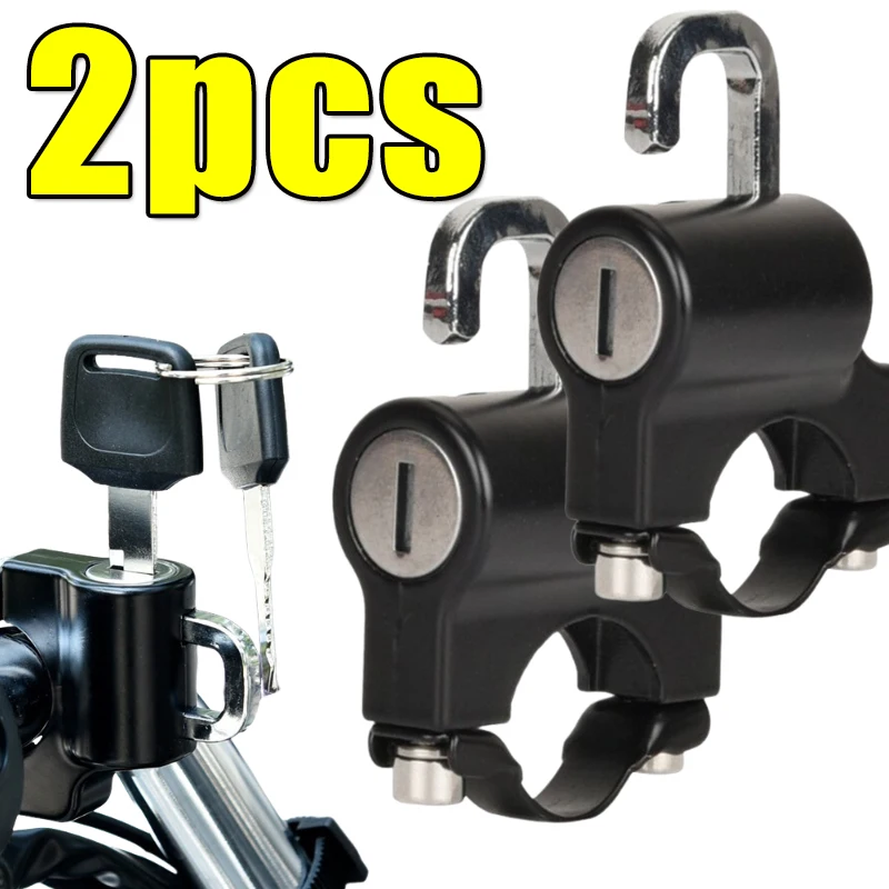 

1-2Sets Multifunctional Motorcycle Helmet Lock MotorHelmet Lock Anti-Theft Helmet Security Lock Metal Black with 2 Keys 1wrench