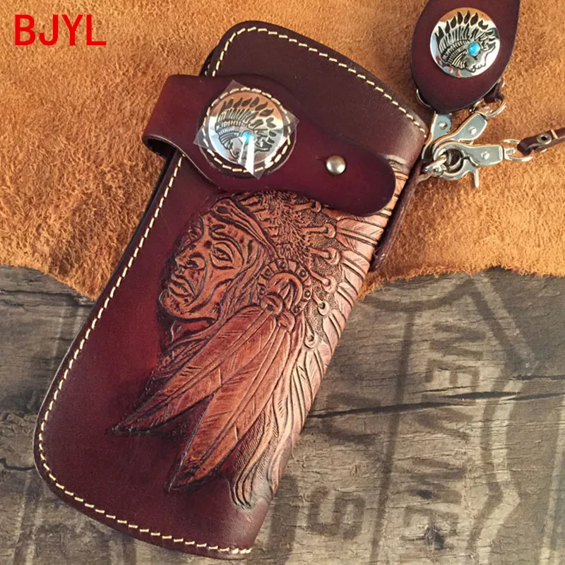 handmade-wallet-men's-long-zipper-wallet-leather-retro-clutch-bag-card-holder-purse-cellphone-foreskin-carved-wallets-original