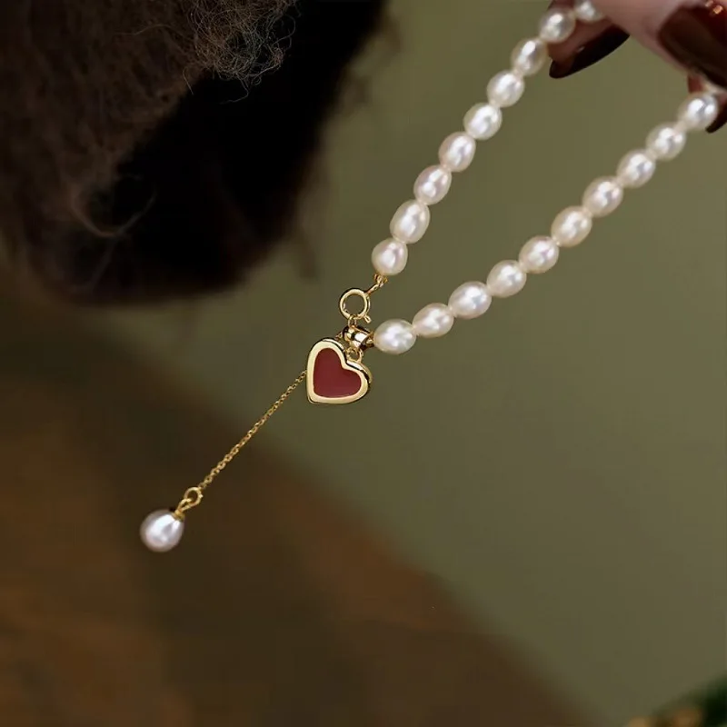 100% Natural Freshwater Pearl Romantic Love Heart Female Jewelry Set For Women Necklace Bracelet Birthday Gifts No Fade Cheap