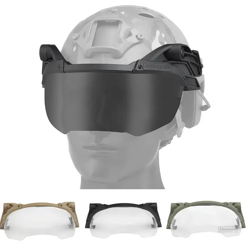 

Tactical Airsoft Paintball Flip-Up Goggles Windproof Anti Fog CS Wargame Protection Goggles Fits for Tactical Helmet Sunglasses