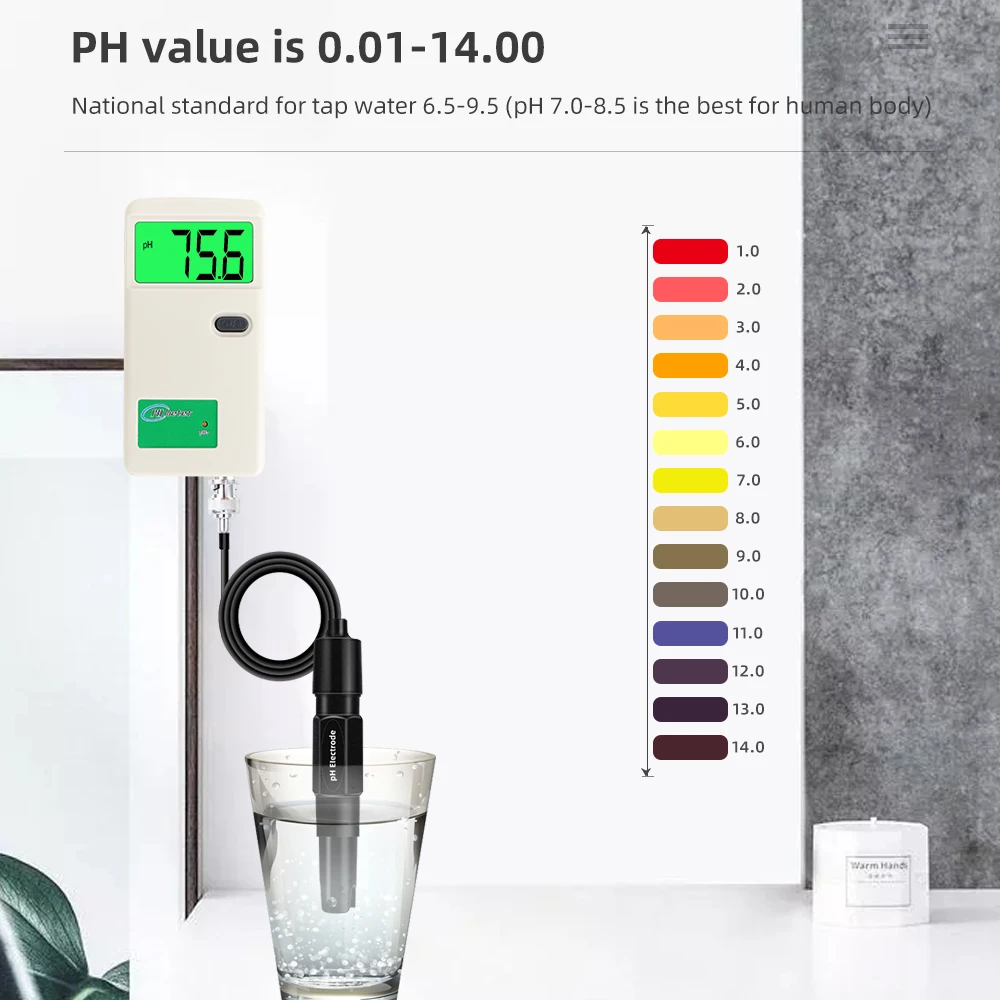 

PH Meter High Precision PH Tester Tool Backlight Display Water Quality Tester for Laboratory Drinking Water Hydroponics Aquarium