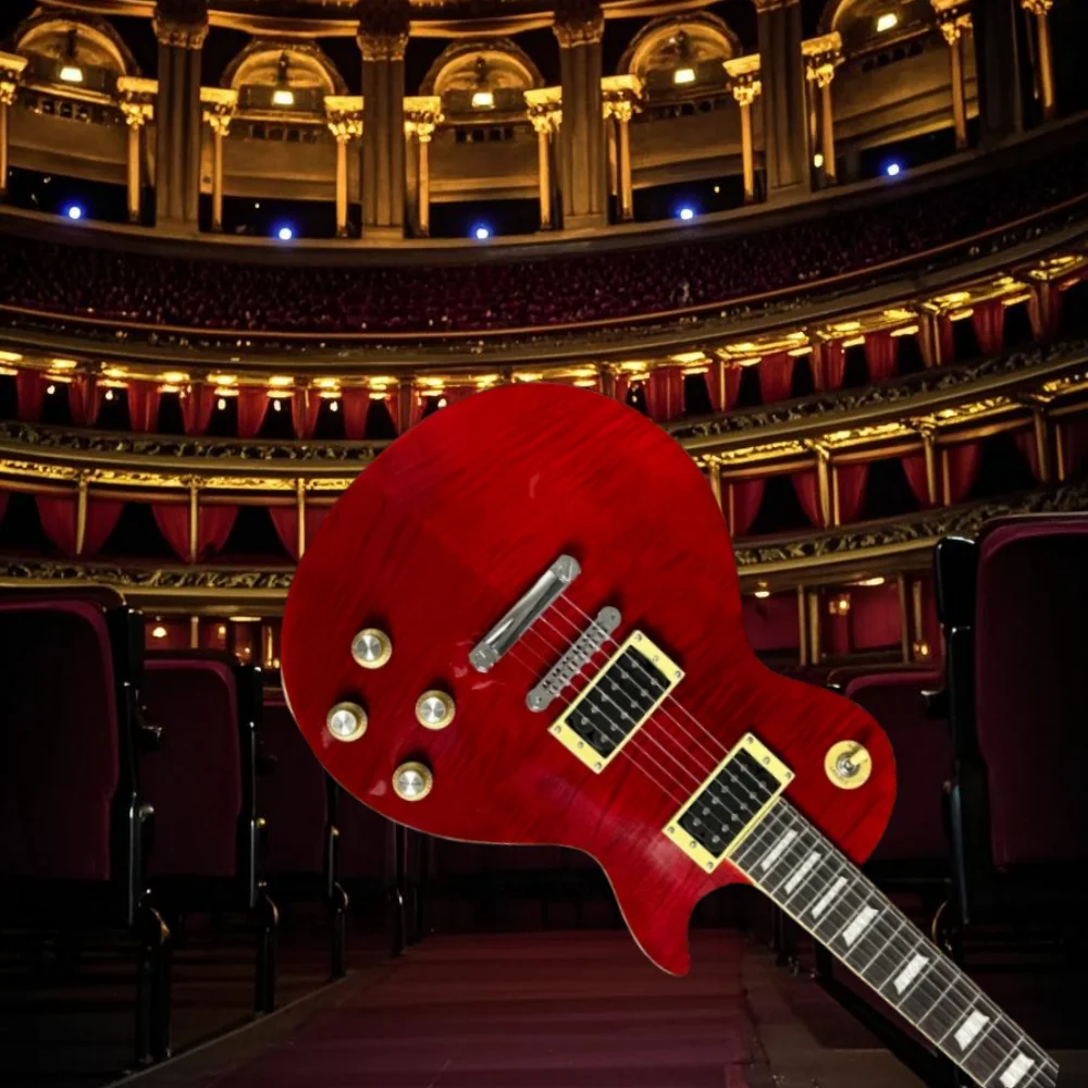 شحن مجاني جيتار كهربائي أحمر LPAUL مكون من 6 أوتار مصنوع بشكل رائع عائلي يغني هدية عيد الحب متوفر في المخزون 2026 #1