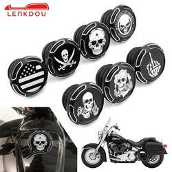 Motorcycle Skull Fuel Tank Cap Cover For Harley Touring Road King Street Electra Glide Softail Fat Boy Dyna Low Rider 1996-2023