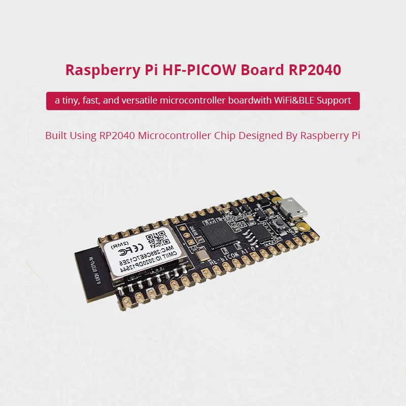 Raspberry Pi-Placa de HF-PICOW RP2040, kit de placa de desarrollo de doble núcleo, microordenador de baja potencia, alto rendimiento con Wi-Fi y BLE