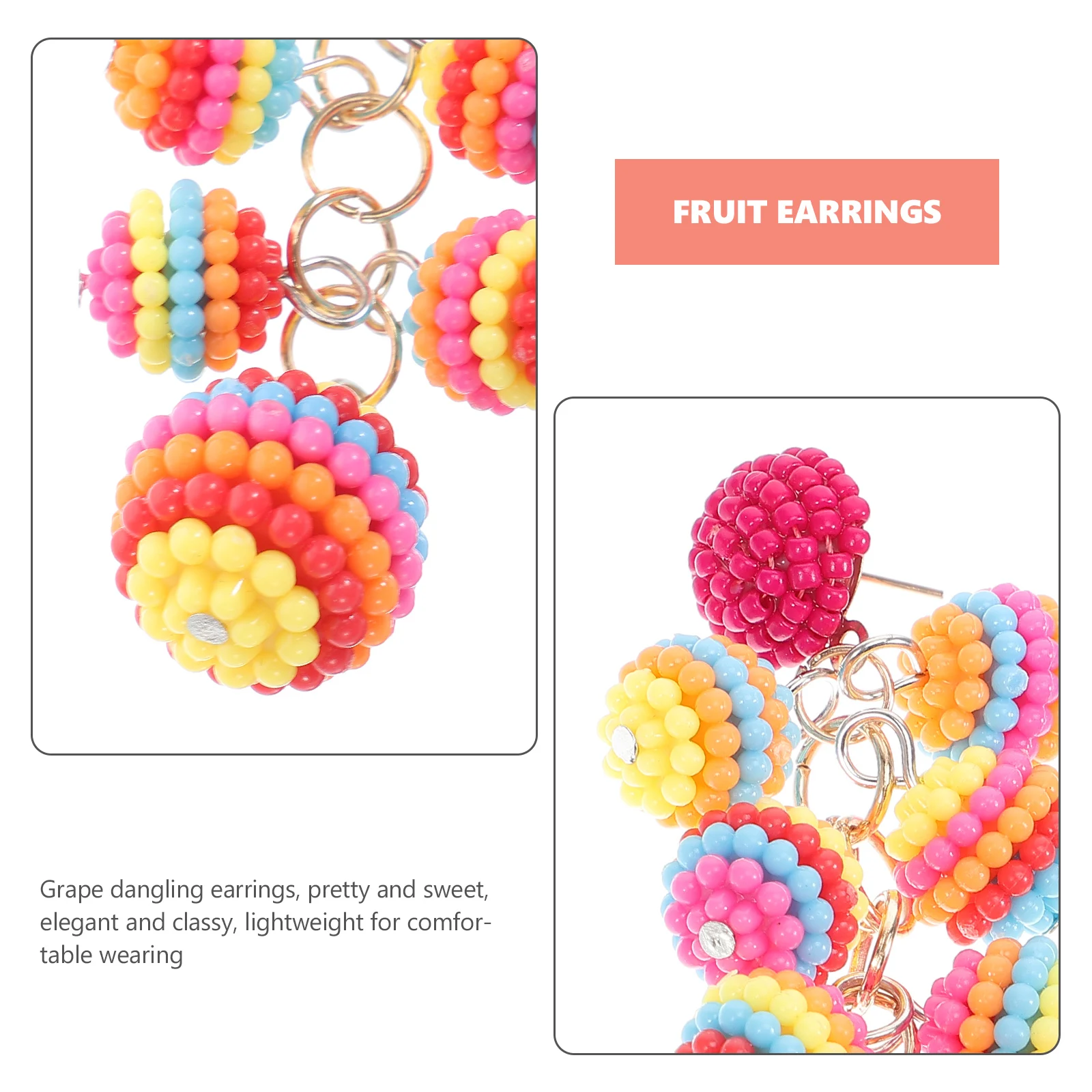 

1 Pair Grape Dangle Earrings Women Lightweight Charms Trendy Fruit Jewelry Drop Earrings For Girls Gift Accessory