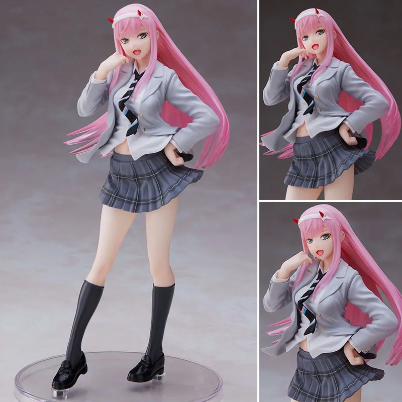 19cm Darling In The Franxx Jk School Uniform Image Pvc Material Beautiful Girl Anime Figurine Desktop Ornament Handmade Toy Gift