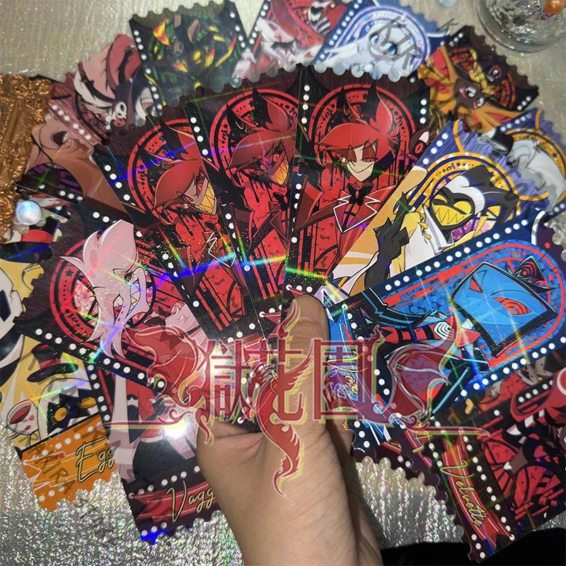 

Hazbin Hotel Anime Cosplay Laser Ticket Stub Ornaments Charlie Morningstar Vaggie Angel Dust Alastor Husk Niffty Collection