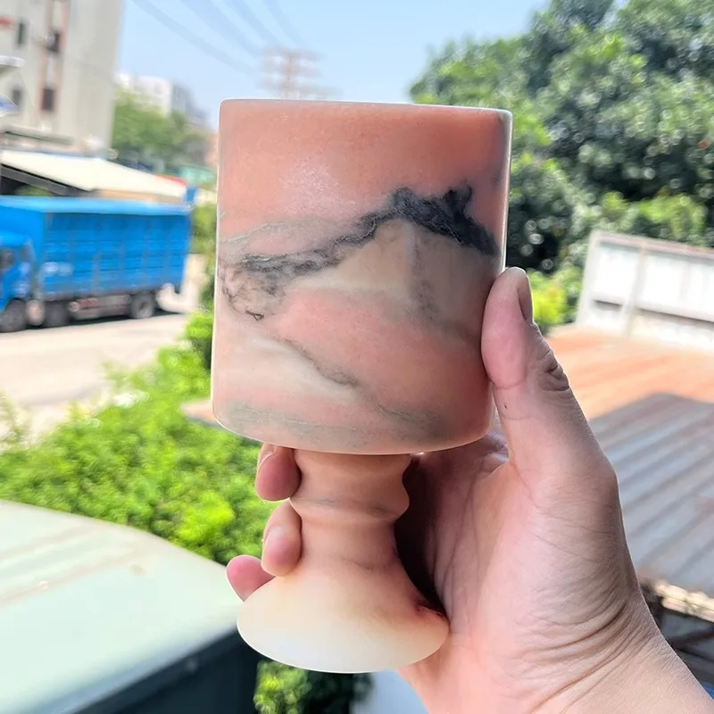 Nordic pink stone candle holder tabletop candle cup soybean wax aromatherapy oil family wedding celebration candle jar