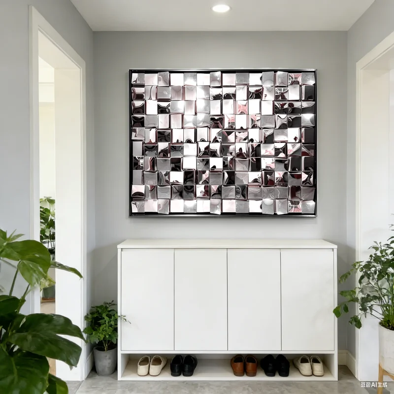 stainless steel three-dimensional wall decoration porch corridor metal wall decoration creative geometric art wall hanging