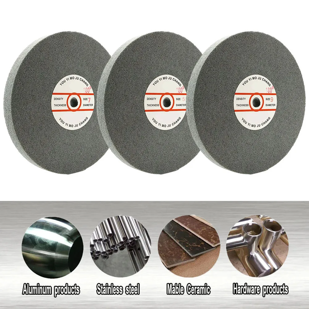 

Deburring Wheel Nylon Fiber Buffing Wheels 10inch For Grinder Buffing Machine Polishing Wheel 5P, 7P, 9P 180 Mesh Grit
