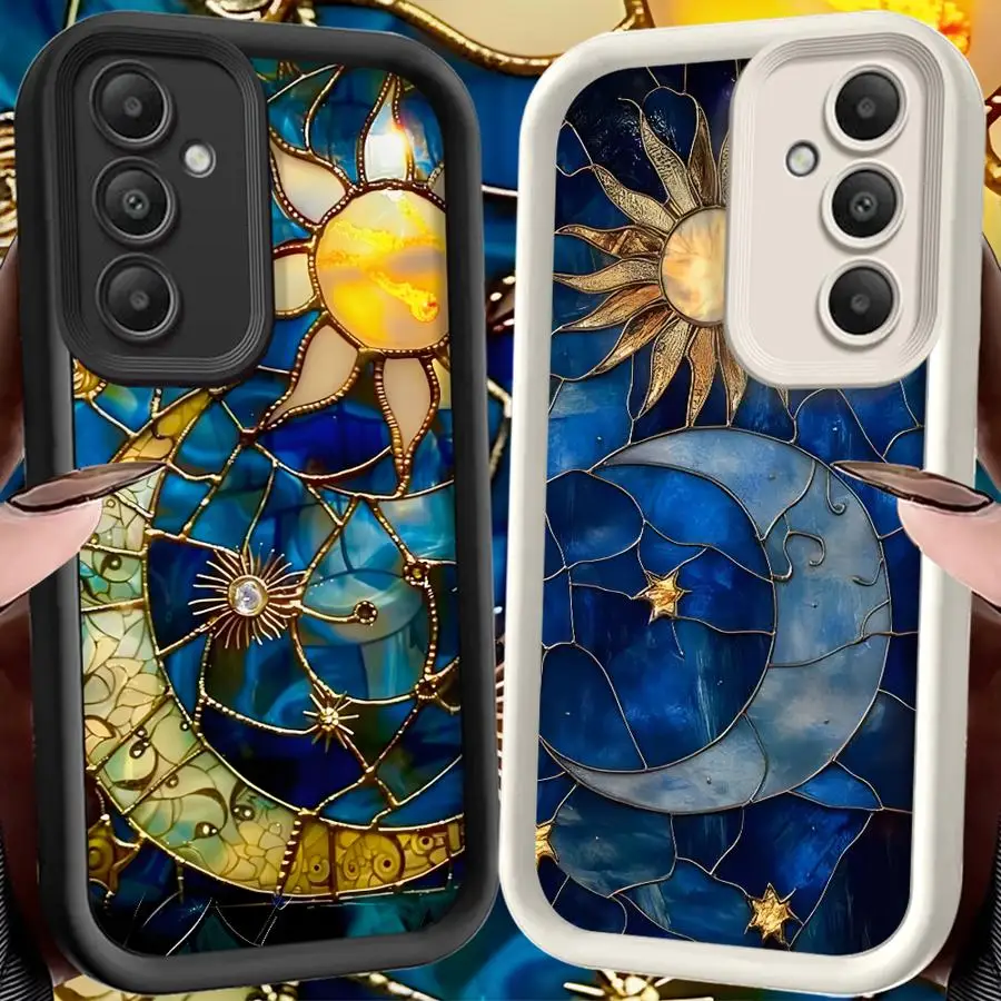 Weiche Handyhülle für Samsung Galaxy S21 S25 Ultra S24 Plus S22 S24Ultra S20FE S25+ S23 FE Sonne Mond Kunst Cool