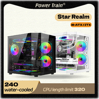 Power Train Star Realm M-ATX Desktop Case Three Sided Glass Panoramic Sea View Room Without Pillars 240 Water Cooling PC Chassis