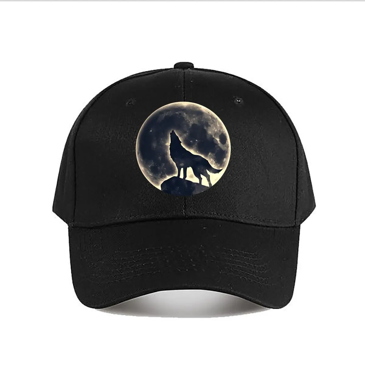 Howling Wolf Full Moon Silhouette Baseball Cap Fashion Men Sunhat Women's Outdoor Sports