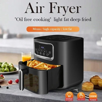 Image LAC Stainless Steel Household 10L Multifunctional Automatic Air Fryer 220V Perspective Window Smart Touch Screen Electric Oven