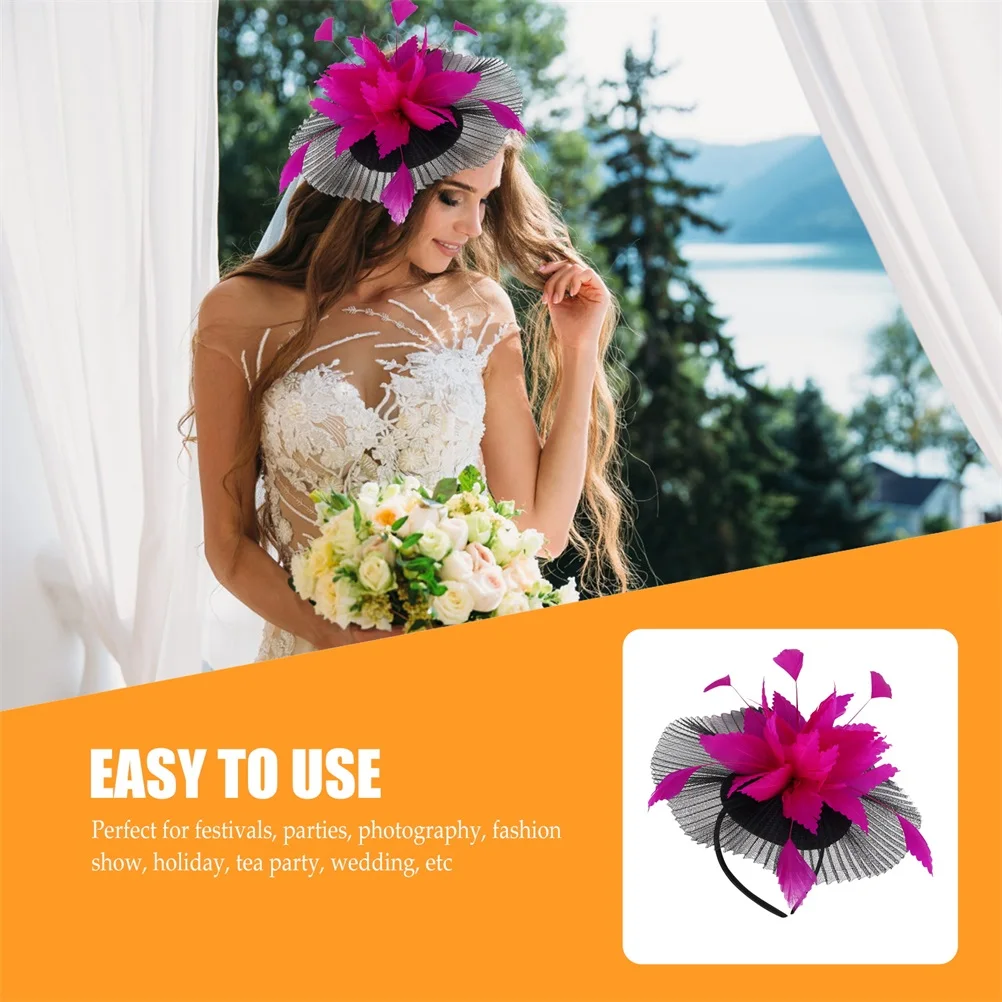 

1pcs Mesh Veil Ladies Hat Decor Bridal Headband Wedding Party Photo Props Fascinator Hats Exquisite Design Elegant Hairstyles