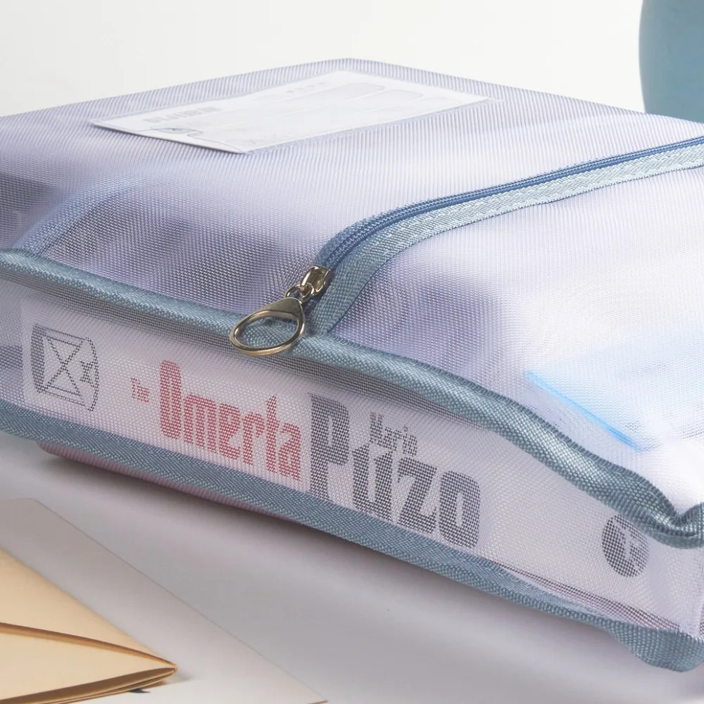 PVC Mesh Zipper Pouch Bag Multifunctional Large Capacity Document Bag Portable Transparent Data Storage Bag