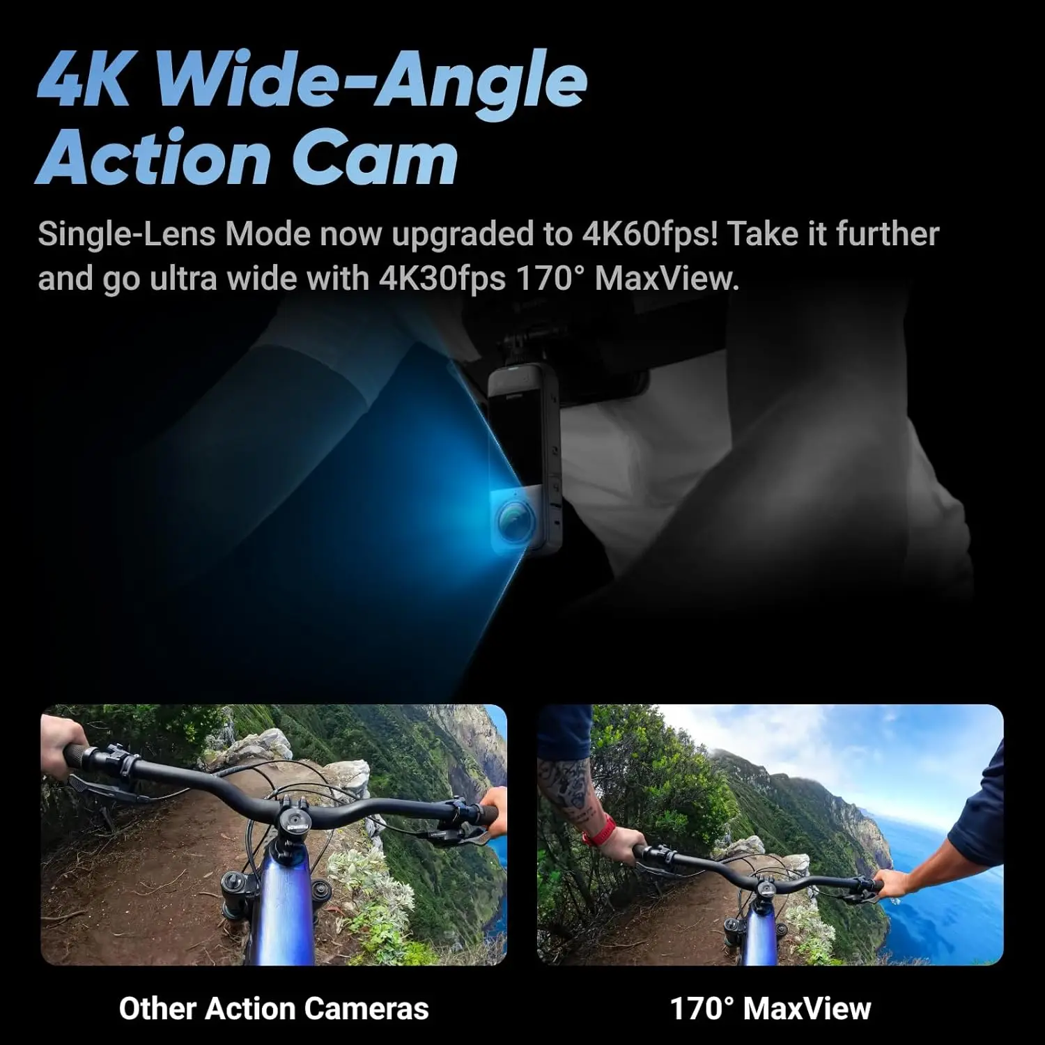 8K Waterproof 360 Action Camera, 4K Wide-Angle Video, Invisible Selfie Stick, Removable Lens Guards, 135 Min Battery Life,