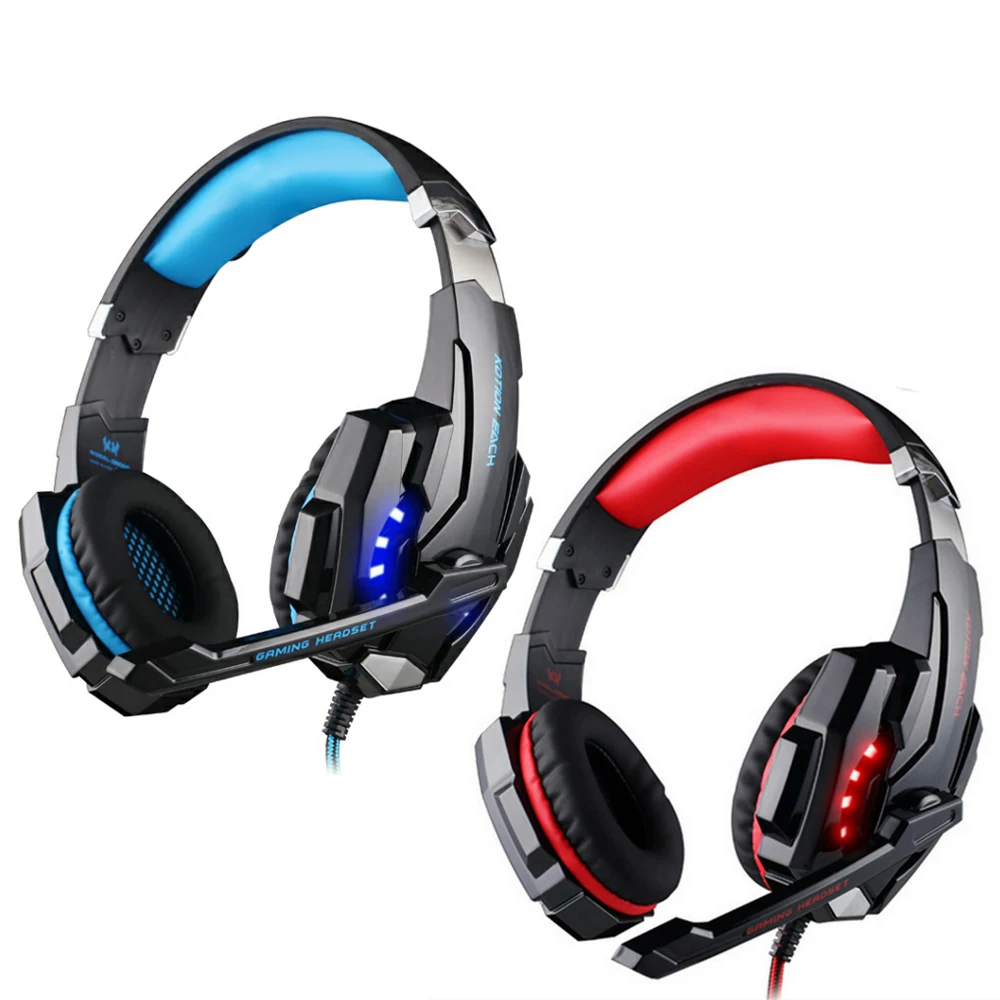 Kotion Each G9000 Big Wired Headphones with Micropone LED Light Headsets Gamer  for PC Computer PS4 Xbox Laptop Mobile