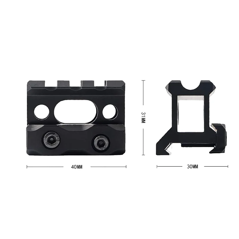 See Through Design Riser Bracket Scope Mount Light Weight 1Inch Height For Flashlight Optics Laser Mounted Hunting