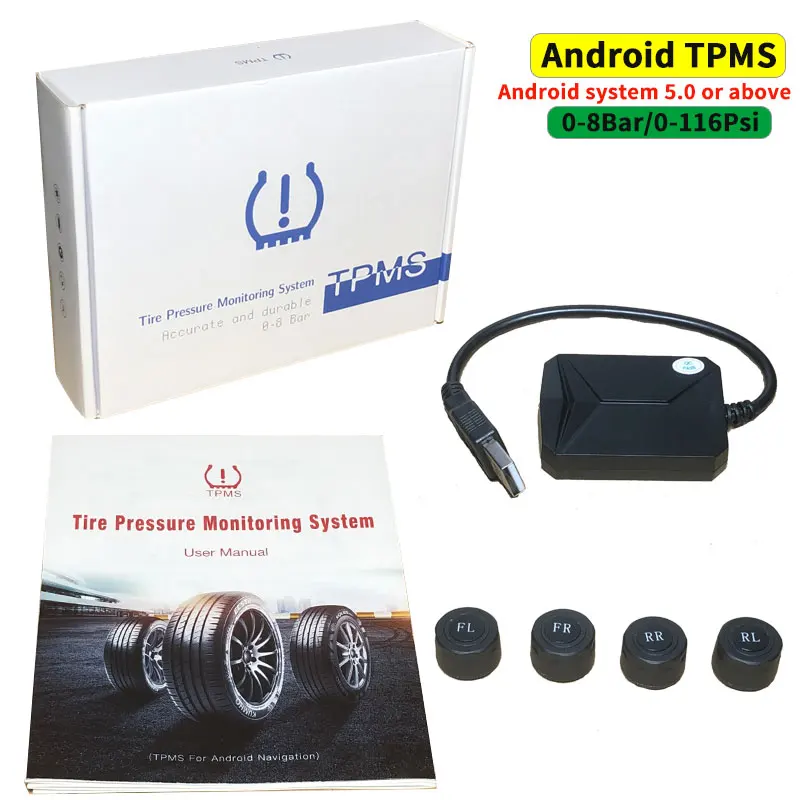 Android TPMS Tire Pressure Monitoring System Spare Wheel Internal External Sensor USB TMPS for Car Radio DVD Player