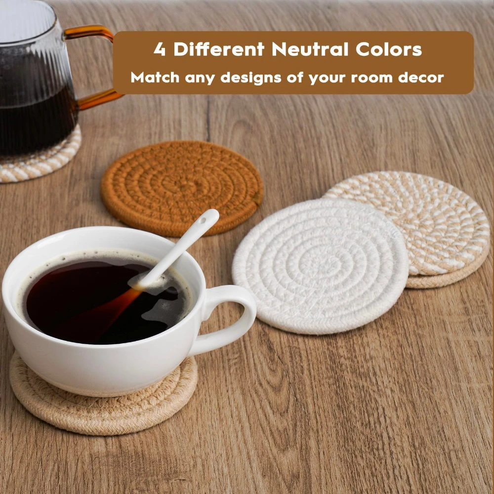 8 Set Drink Coasters 8 Coasters and 1 Metal Stand Available in 4 Colors These Coasters Are Highly Absorbent and Made of Bohemian