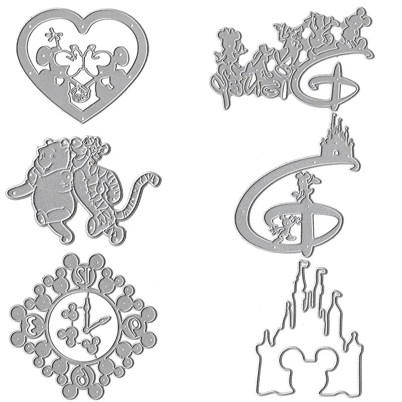 Disney Metal Cutting Dies is Suitable For Festival DIY Scrapbook Album 3D Greeting Card Decoration Mickey Bear Princess 2022 New