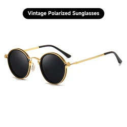 New 2026 Vintage Polarized Sunglasses Men Round Retro Sun Glasses High Quality Alloy Eyewear  Driving Fishing Sunglass