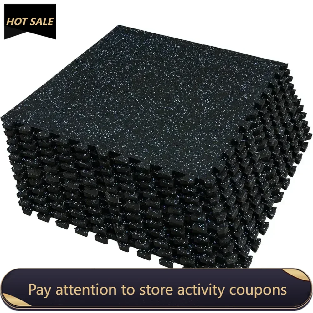 Protective Flooring Mat Peel and Stick Floor Tile Sticker 48 Sq Ft EVA Foam Mats With Rubber Top Veranda Floor Deck Assembly