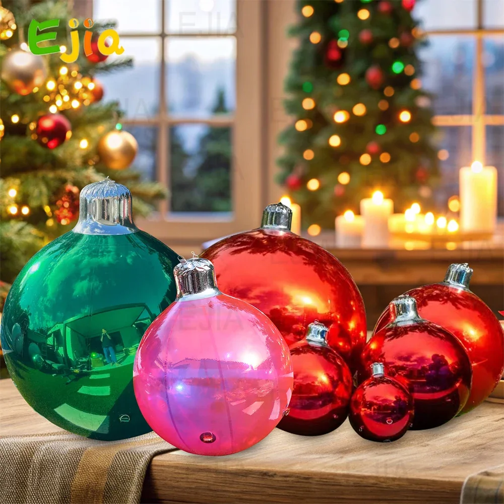 

Big Shiny Christmas Balls Airtight Giant Mirror Balloon Large PVC Sealed Sphere Ball For Party Outdoor Indoor Christmas Deco