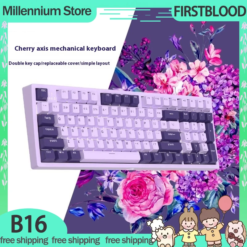 

FirstBlood B16 Mechanical Keyboard Transparent Keycap Gamer Keyboard Magnetic Suction Cover 96 Keys Keyboard Custom Pc Accessory