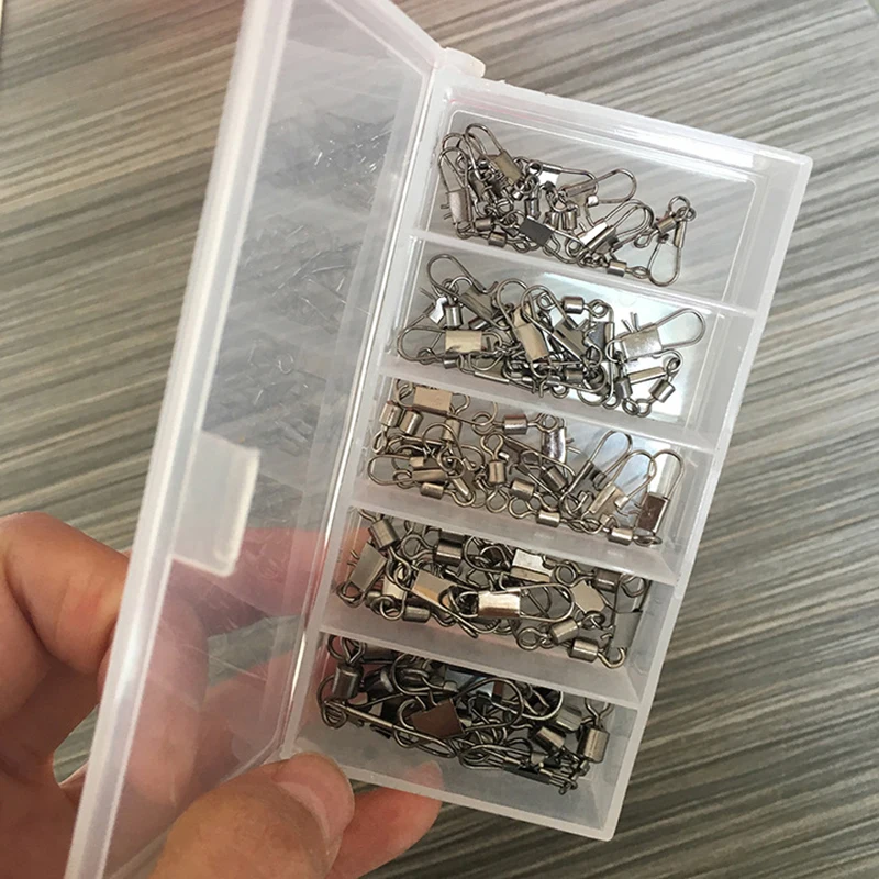 

50pcs American Style Swivel+B Type Pin Eight Rings Fishing Connector Fishing Accessories Small Accessories Swivels