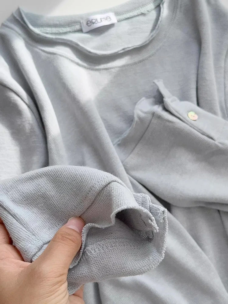 Suéter Holgado de Punto para Mujer, Capa Base, Cómodo, Transpirable, Informal, Estilo Coreano, para Otoño