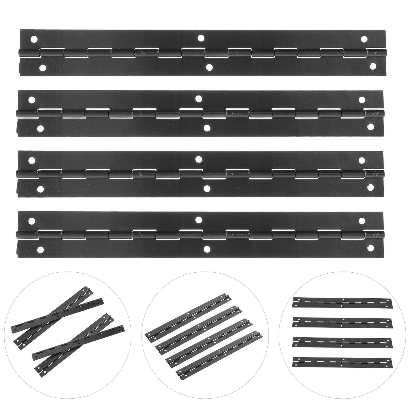 

4 Pcs Long 200x25x180 Degree Black Iron Metal Hinges for Wooden Box Crafts Jewelry Case Heavy Duty Retro Style Mini Furniture