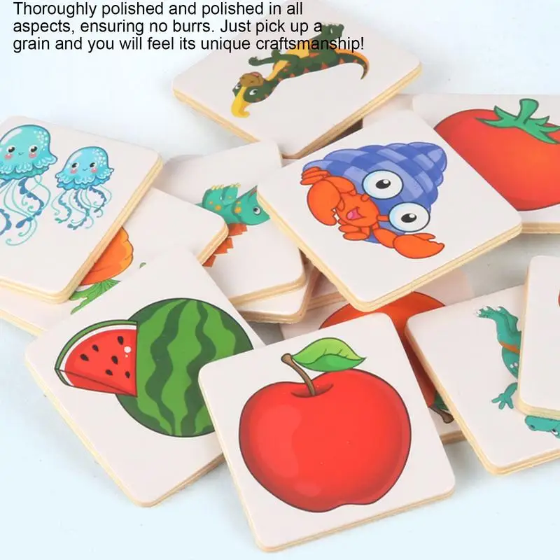 Wooden Shape Sorter Toy Educational Shadow Matching Toys Fruit Animal Pairing Game For Matching Skills Kids Memory Game For Boys