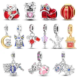 925 Silver Charms Chinese Knot Dog Star Beads Pendants Fit Original Jewelry Making Bracelet DIY