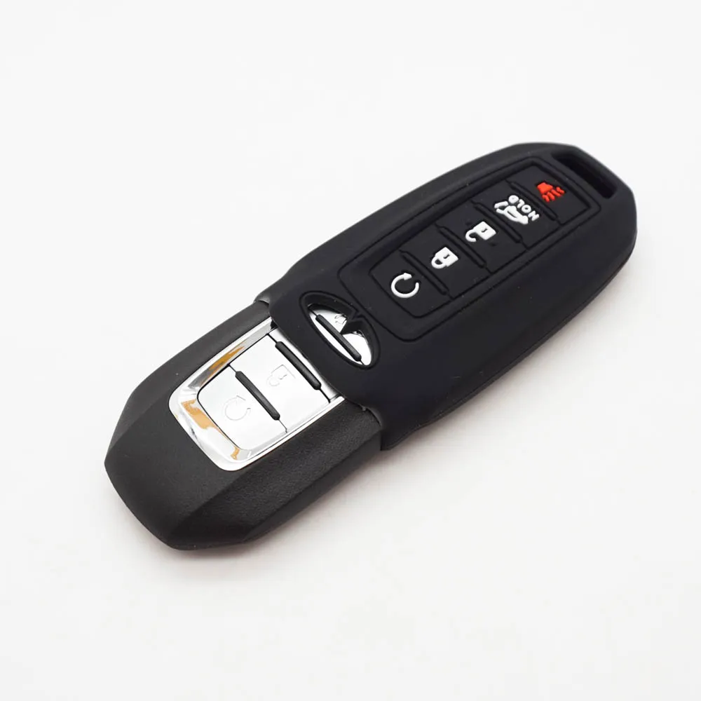 Xinyuexin Silicone Car Key Cover for Infiniti Keyless Entry Remote Rubber Case Shell QX50 QX60 QX80 5 Button 2019 2020 2022 2023