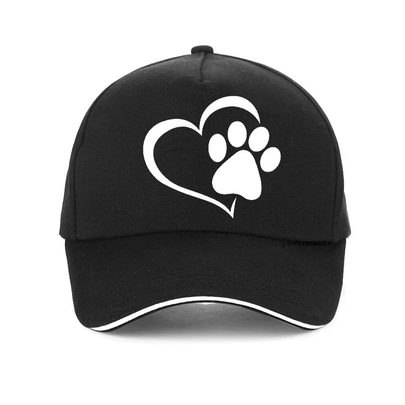 

Love Dog Paw Heart Print Baseball Cap Men Women Summer Pop Harajuku Hip Hop Hat Unisex Outdoor Adjustable Bone Snapback Hat