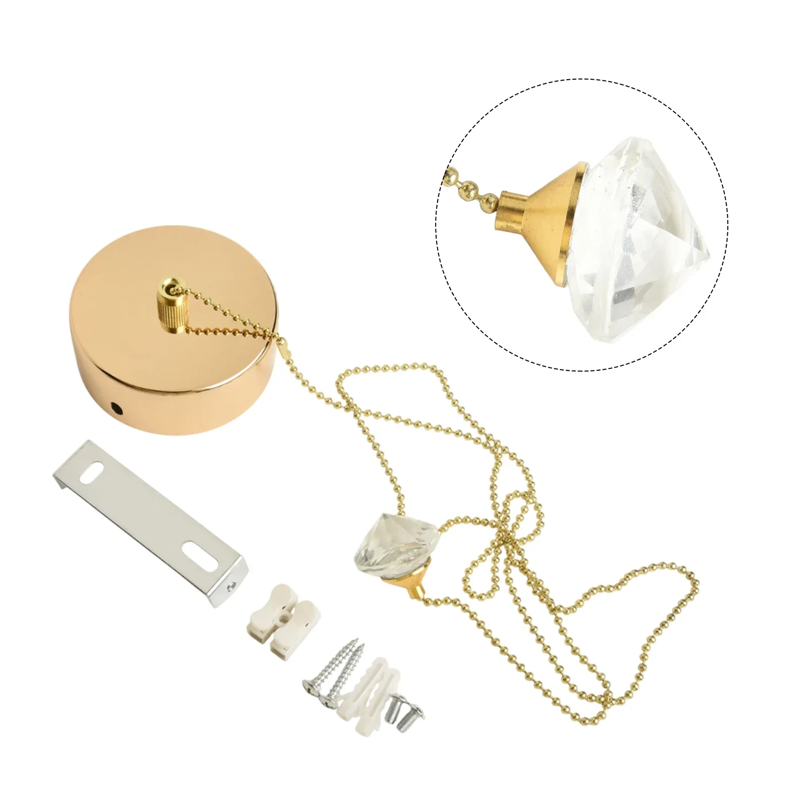 

Освещение для ванной комнаты, хромированный выключатель света для ванной, шнур для выключателя света, функции безопасности, прочная конструкция.