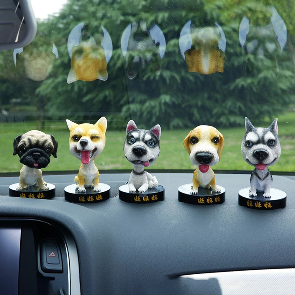 Nodding Dog Funny Shaking Head Toys Cute Bobblehead Puppy Dolls Swing Car Ornaments Home Auto Interior Decor Car Dashboard Toys