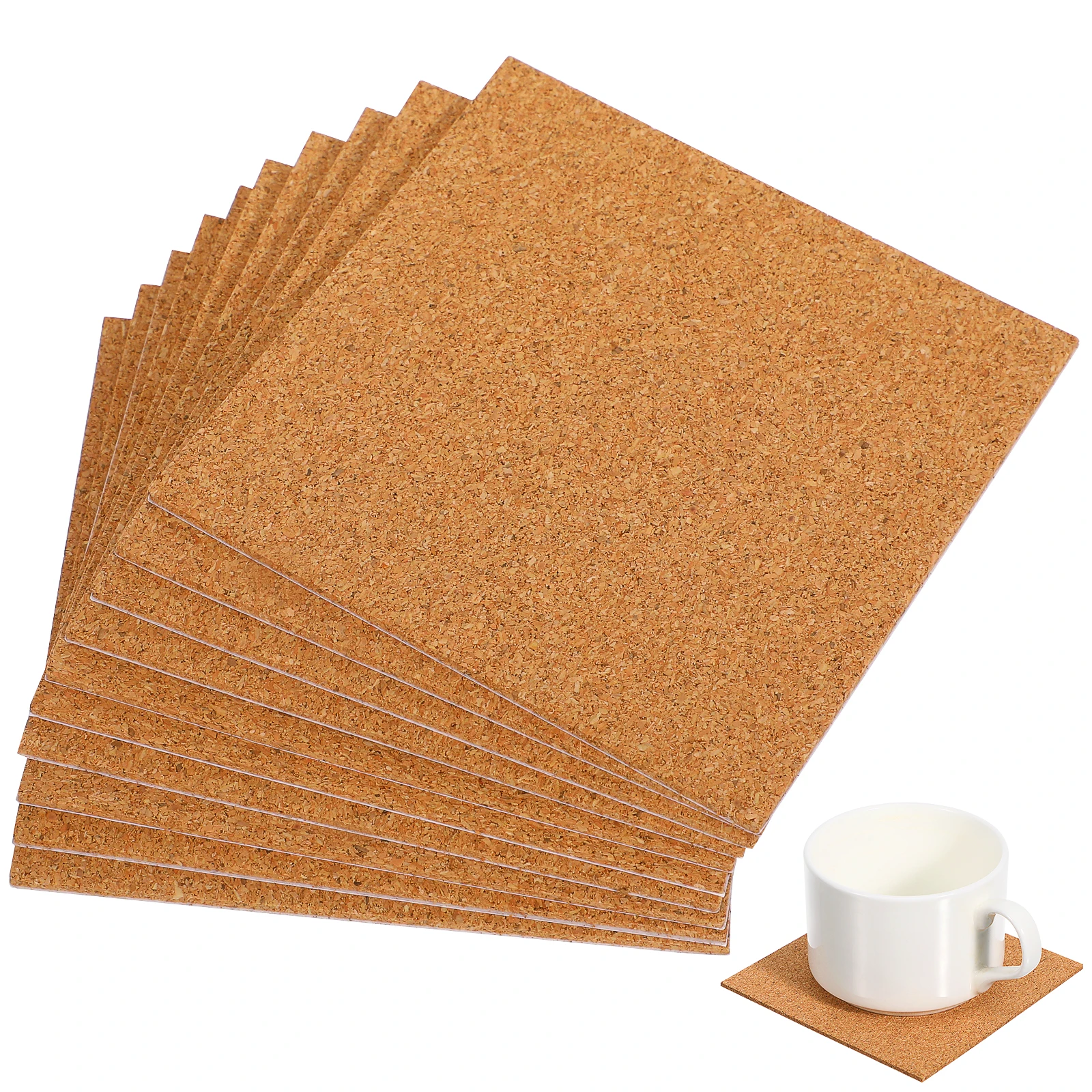 10 pezzi sottobicchieri in sughero cuscinetti assorbenti quadrati per bevande supporto in bambù artigianato fai da te decorazioni per l'home office isolamento termico antiscivolo