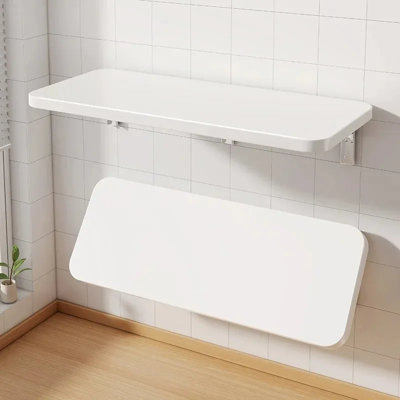 Wall Mounted Folding Table with Baffle, Space Saving Collapsible Rack for Home, Kitchen, Restaurant - Sturdy Steel Frame