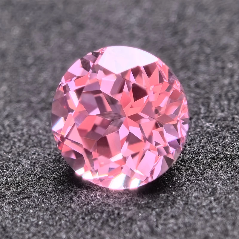 Top Lab Grown Sapphire Circular Sunrise Pink VVS1 Perfect Charms Beads Diy Jewelry Making Materials Selectable AGL Certificate