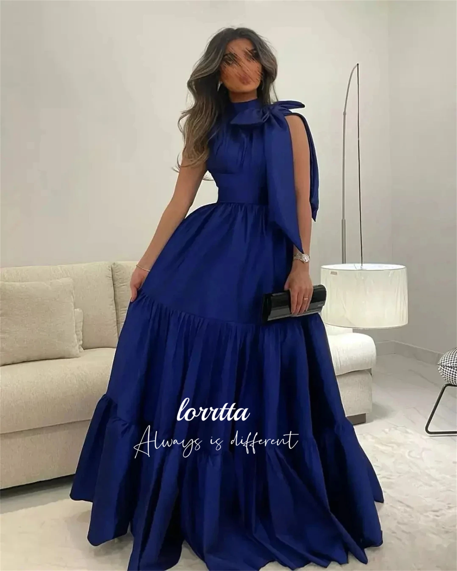 

Lorrtta Satin Blue Boss Evening Dress Line A Eid Party Prom Dresses 2024 Robe De Soiree Femmes Ball Gowns Sharon Said Gala