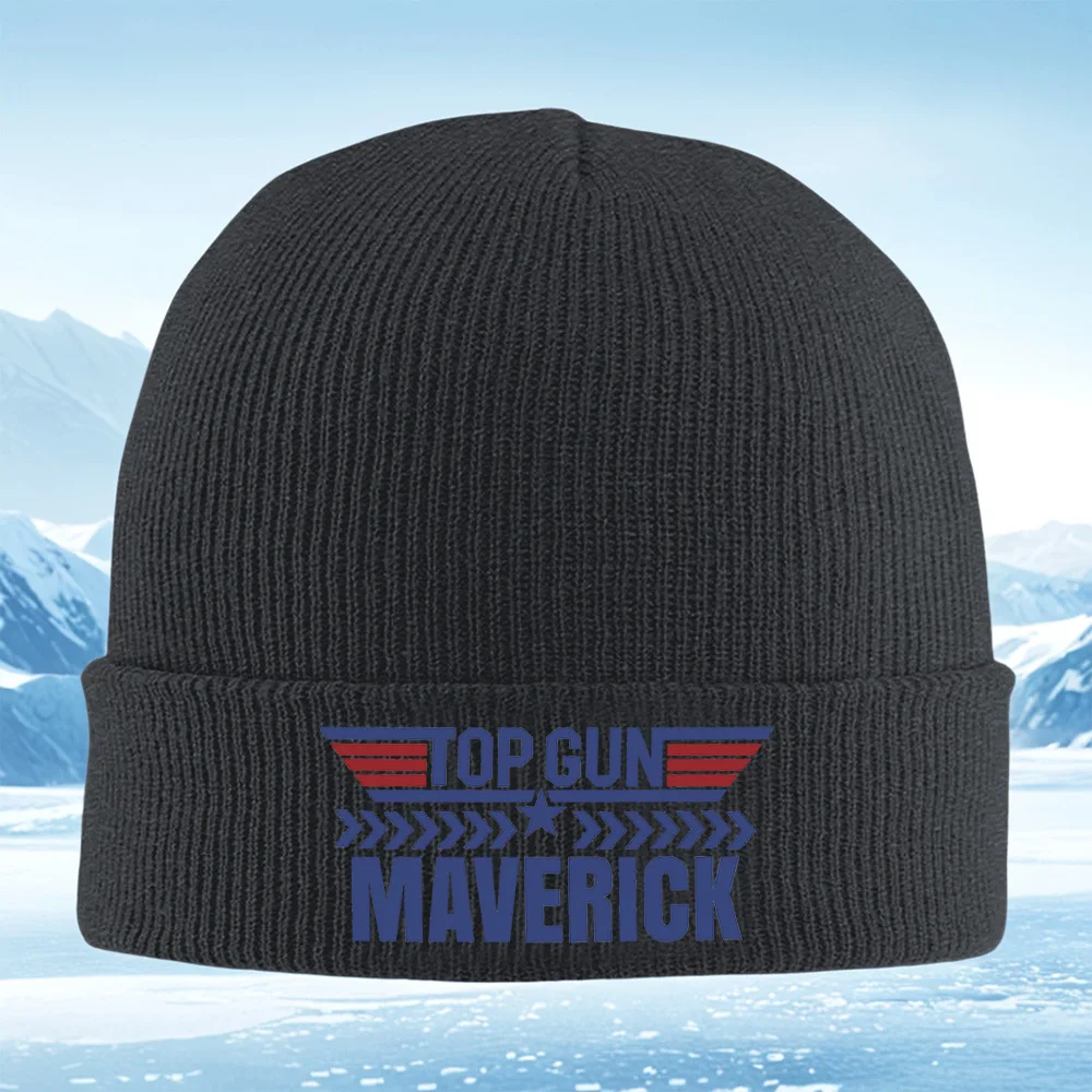 Palabras azules top gun maverick star wing hombres mujeres Unisex sombrero de punto gorro Jersey gorra invierno térmico cálido N