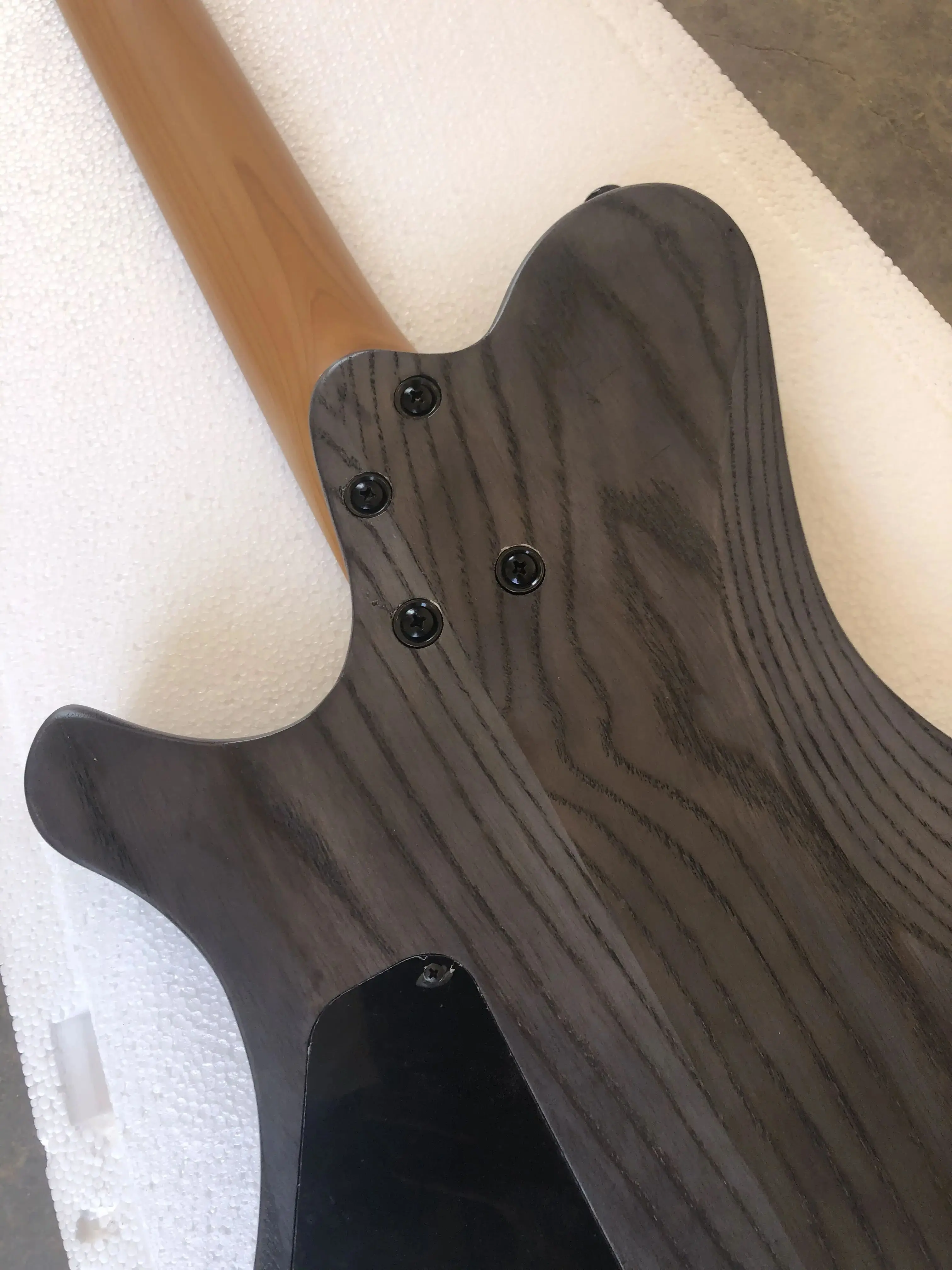 Guitarra eléctrica sin cabeza de alta calidad, 2 pastillas Humbucker, cuerpo de ceniza gris, trastes Jumbo de acero inoxidable, se pueden combinar libremente