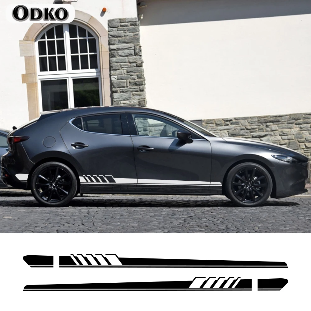 For Mazda Axela Atenza MS MPS Demio CX-5 CX5 CX-3 CX3 2Pcs Car Side Sticker Auto Vinyl Film Decal Styling Car Tuning Accessories