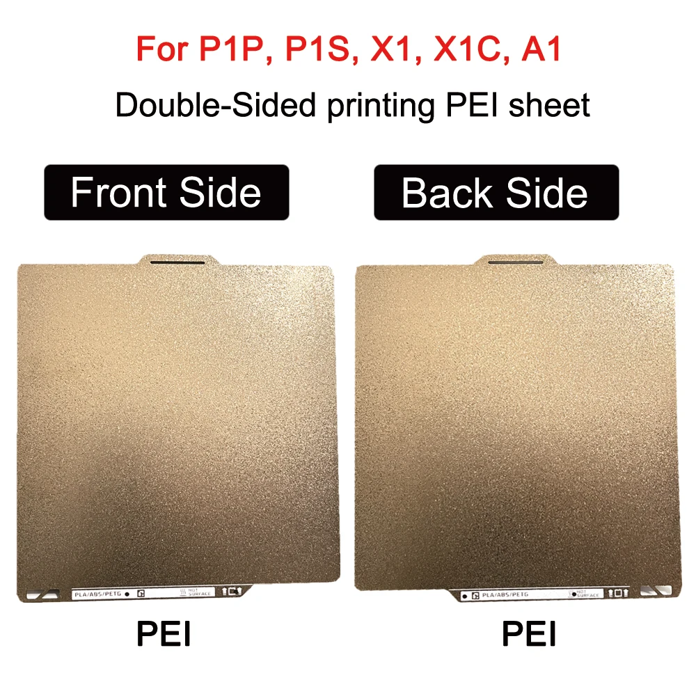Strukturiertes PEI für Bambu Lab P2S P1P P1S X1 X1C A1 Bauplatte doppelseitig verdicktes Pei-Federstahlblech für Bambulab P2S P1P