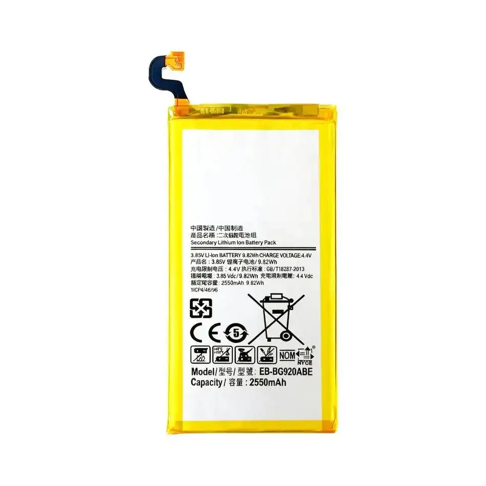 

For Samsung Galaxy S6 G9200 G920 G920f G920i G920A G920S G920L G920K 2550Mah Mobile Phone Battery High-Capacity EB-BG920ABE